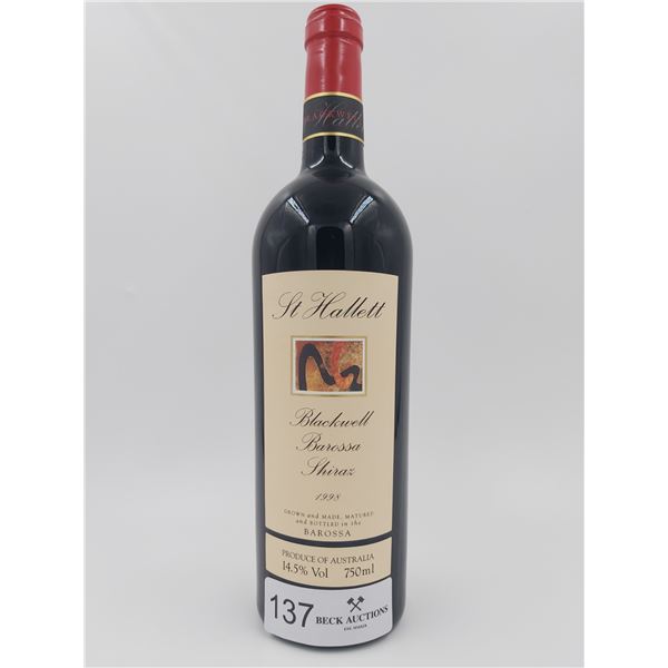 St Hallett Wines Australia Blackwell Barossa Shiraz 1998 Vintage 14.5%