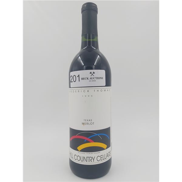 Fredrick Thomas Hill Country Cellars Texas Merlot 1995 Vintage 13.2%