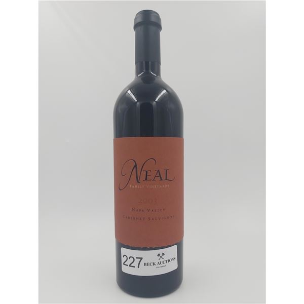 Neal Family Vineyards Napa Valley Cabernet Sauvignon 2003 Vintage 14.8%