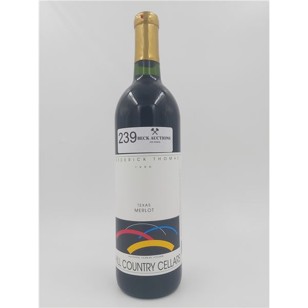 Fredrick Thomas Hill Country Cellars Texas Merlot 1995 Vintage 13.2%