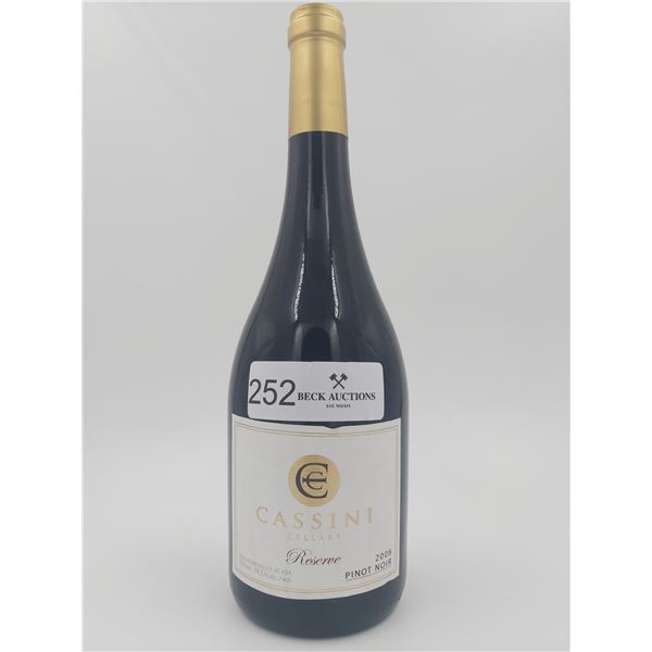 Cassini Cellars Reserve Series  Pinot Noir 2008 Vintage 14.5%