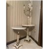 Image 2 : Vintage Marble Tables One With Lamps 64" Tall No Shade