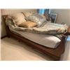 Image 1 : Complete Sleigh Bed With Bedding, Mattress and Box Spring 64" Wide X 92" Long X 37" Tall