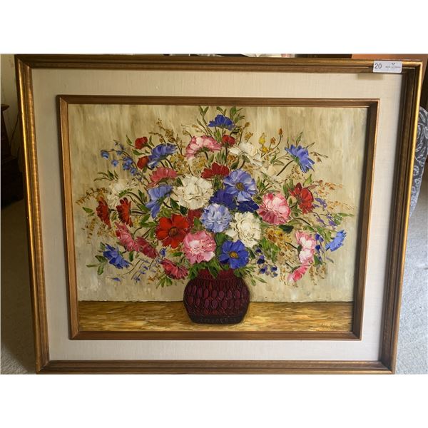 Oil On Board Painting Signed 38" Long X 33" Wide