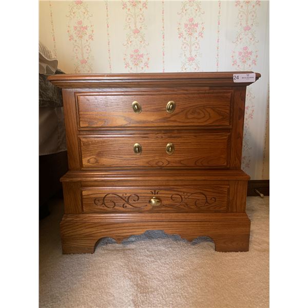 Two Bed Side Tables 26" Long X 14" Wide X 24" Tall and Mirrored Dresser  Bedroom Set