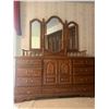 Image 4 : Two Bed Side Tables 26" Long X 14" Wide X 24" Tall and Mirrored Dresser  Bedroom Set