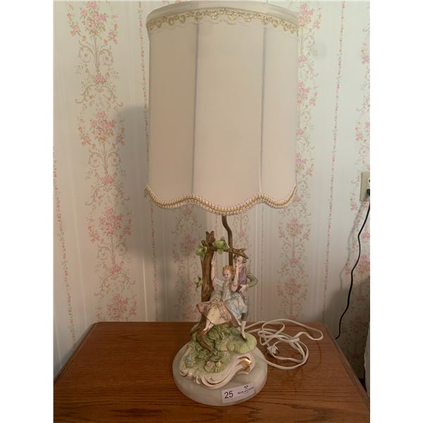 Bombay Company Occasional Table and Ornate Rococo Style Lamp