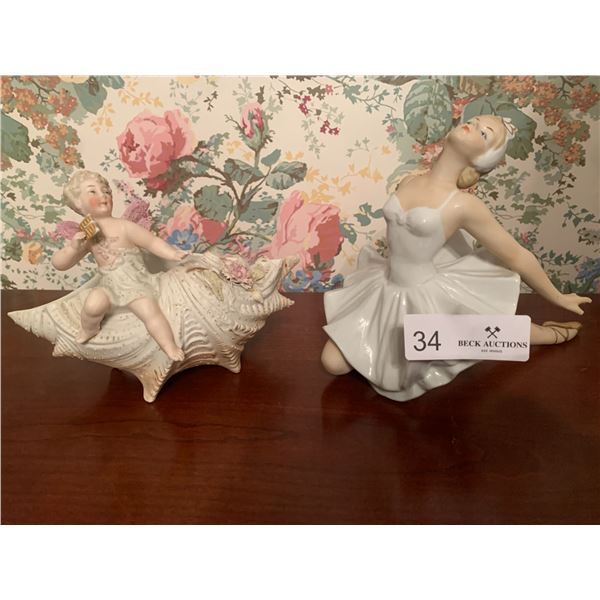 Porcelain Ballerina and Angel Shell Lot