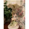 Image 2 : Rococo Style Girl on a Swing Lamp Plus Artificial Plant With Ornate Pot
