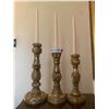 Image 1 : Three Heavy Candle Holders 13" Tallest