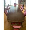 Image 1 : Very Heavy China Cabinet and Dining Room Table With Two Leaves and Eight Chairs 10' Feet X 45" Wide