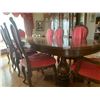 Image 2 : Very Heavy China Cabinet and Dining Room Table With Two Leaves and Eight Chairs 10' Feet X 45" Wide