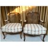Image 2 : Pair of Parlor Chairs With Wicker Style Backs 37" Tall
