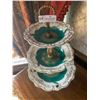 Image 3 : Three Tier Vintage Tea Sandwich Stand with Brass and Gold Leaf Design East Germany