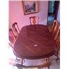 Image 1 : Dining Room Table with Six Chairs 66" Long X 42" Wide X 31" Chair Fabric Needs Cleaning