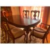 Image 2 : Dining Room Table with Six Chairs 66" Long X 42" Wide X 31" Chair Fabric Needs Cleaning