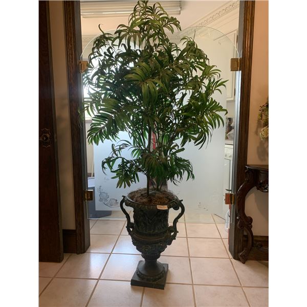 Large Artificial Plant With Ornate Planter 71" Tall