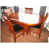 Image 1 : Wood table with 4 chairs + leaf - 60x32