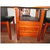 Image 5 : Wood table with 4 chairs + leaf - 60x32