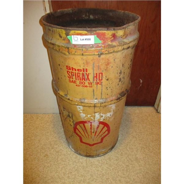 Shell trash can barrel - 27" tall