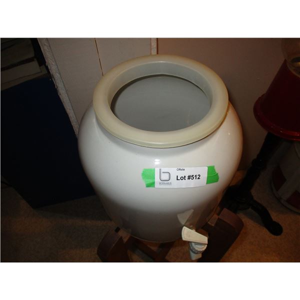 Stoneware water jug on stand - 36" tall
