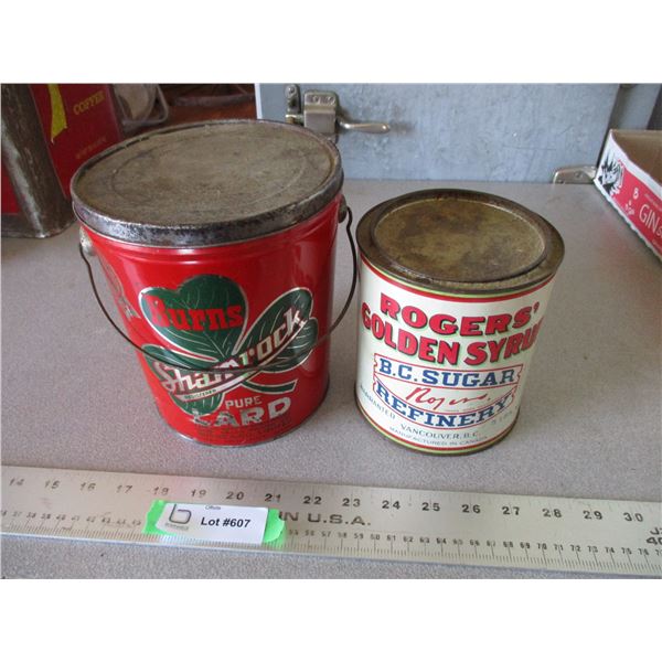Rogers Syrup tin with Burns Shamrock tin