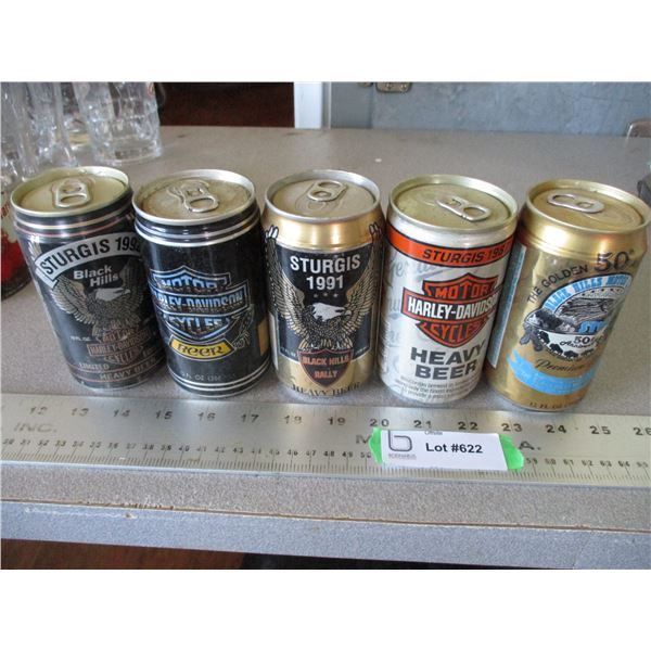 (5) Harley Davidson beer cans (empty)