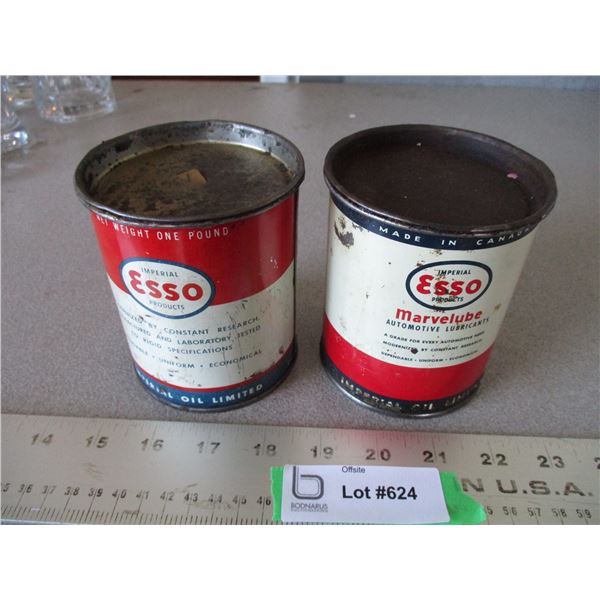 2X THE BID PRICE - 1LB grease tins Esso