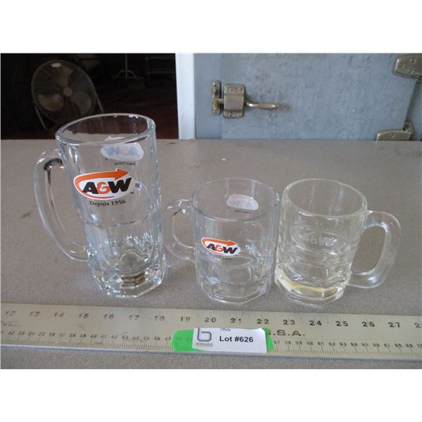 (3) A&W Mugs