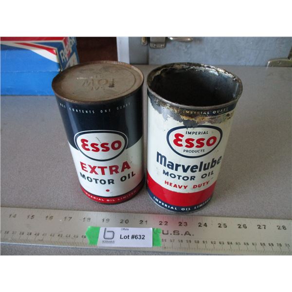 2X THE BID PRICE - Esso motor oil tins