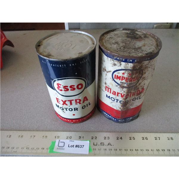 Esso motor oil + Three stars tins