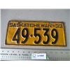 Image 1 : 1933 Saskatchewan License Plate
