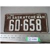 Image 1 : 1935 Saskatchewan License Plate