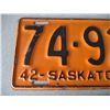 Image 2 : 1942 Saskatchewan License Plate