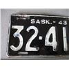Image 2 : 1943 Saskatchewan License Plate
