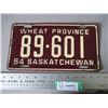 Image 1 : 1954 Saskatchewan License Plate
