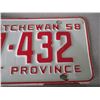 Image 3 : 1958 Saskatchewan License Plate