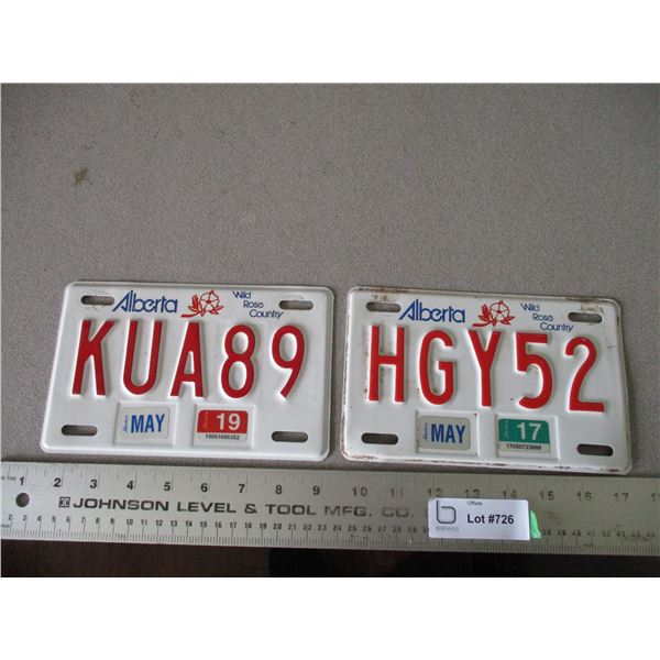 (2) Alberta (motorcycle) license plates