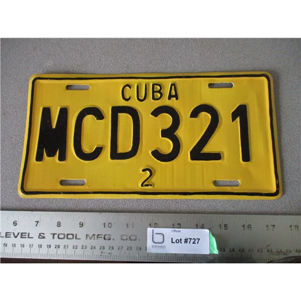 Cuba license plate