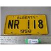 Image 1 : 1958 Alberta license plate