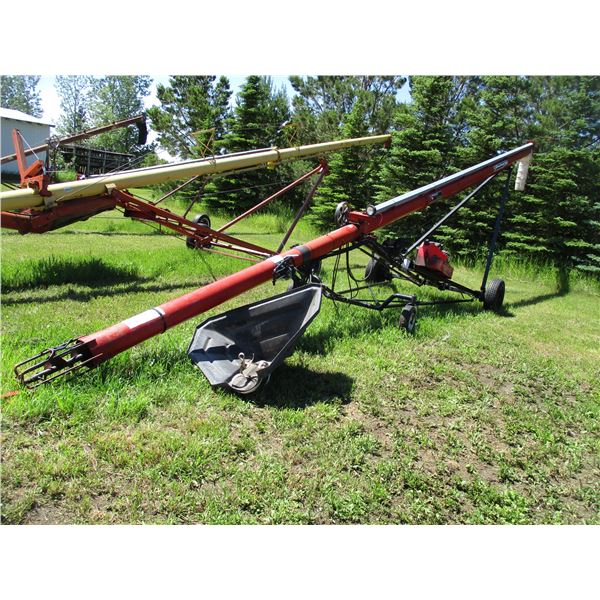 Wheatheart BH 46-8 grain auger with hopper (46ft long 8" diameter) 25 HP Subaru engine (working good