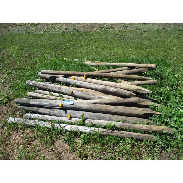 25X THE BID - Fence poles 3"-4" diameter - 6ft long