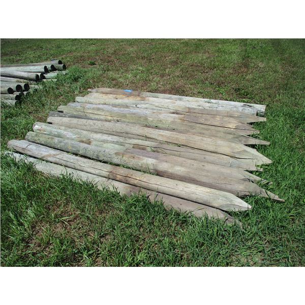 25X THE BID - Fence poles 4"-5" diameter - 8ft long
