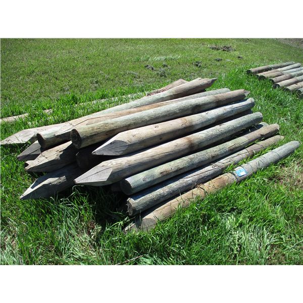 25X THE BID - Fence poles 5" diameter - 8ft long