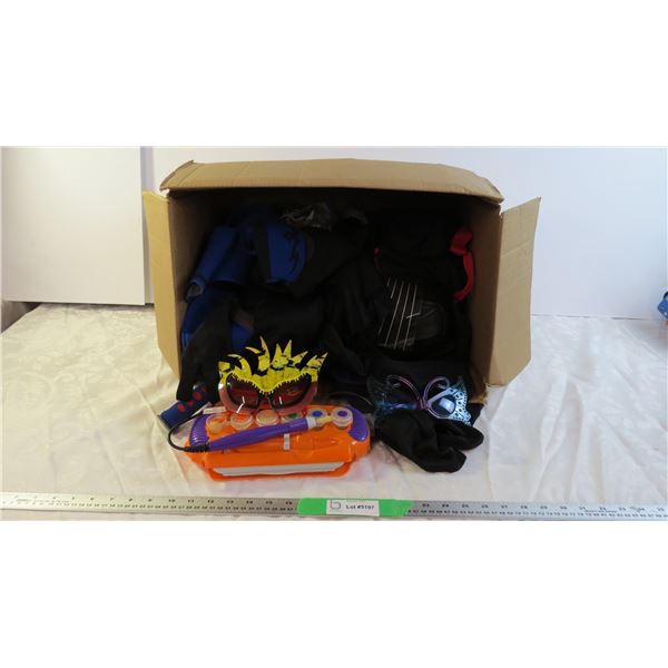 Box of assorted costumes