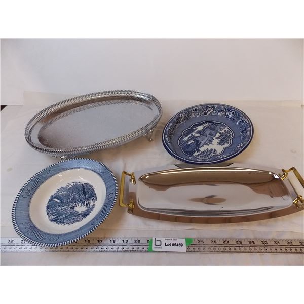 (3) Serving Trays and a Bowl