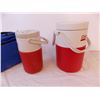 Image 4 : (3) Camping Water Jugs + Soft Cooler and Mugs