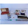 Image 1 : Franklin Toiletry Razor, (2) Pairs of Cufflinks, Tie Bar and Pin + Solid Brass Tire Gauge w/Bag