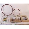 Image 1 : Glass window Hanger, (3) Mirror Wall Tiles, (2) Macrame Hoops