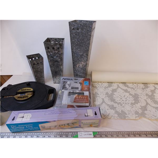 Wall Paper, Metal Planters and Assorted Household Items